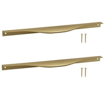 shumee Komplet 2x pohištvenih ročajev, aluminij, mat zlato, za pohištvo, 340 mm