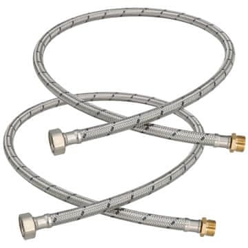 shumee Fleksibilni konektor 3/8” 1/2” ženski-moški jeklo 100 CM komplet 2 kosov