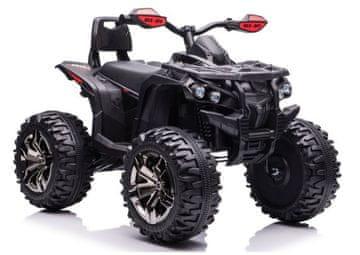 shumee Baterijski štirikolesnik z naslonjalom QLS-3288 LED lučmi MP3 črne barve