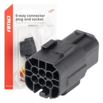 AMIO Komplet vodoodpornih električnih konektorjev 6-pinskih 2,2 mm amio-04349