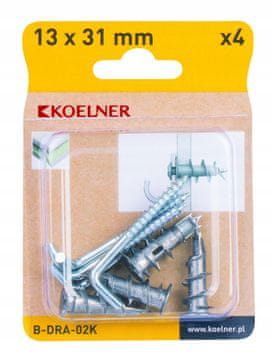 shumee Dram kovinski vijačni moznik 13x31 mm za mavčne plošče s kavljem, [OP 4]