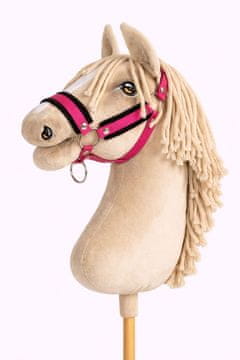 shumee Nastavljiva ovratnica za konje Hobby Horse A3, temno roza s črnim krznom