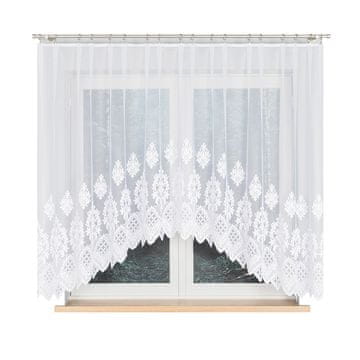 shumee Ludmila - Že izdelana žakard zavesa z izrezom na dnu - 300x160 cm - bela