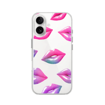 shumee Ovitek za iPhone 16 Plus, prozoren, silikonski Flexi, hologramski robovi