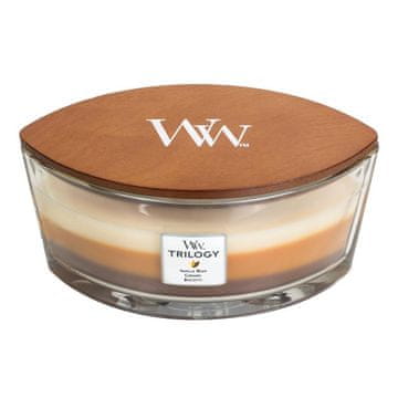 Woodwick Cafe Sweets Woodwick Hearthwick Trilogy - dišeča sveča z lesenim stenjem