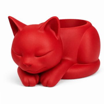 shumee Dekorativni lonček za sukulente in kaktuse v rdečem odtenku Sleeping Cat