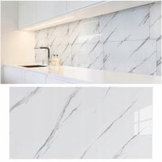 shumee Samolepilna bela marmorna PVC laminatna sijajna plošča 80x40 cm plošča10