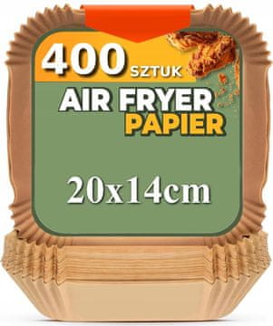shumee 400X papirnati vložki za cvrtnik AIR, certificirani za cvrtnike, 20x14cm