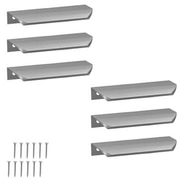 shumee Moderni aluminijasti ročaji za pohištvo s srebrnim robom 148 mm, 4 kosi