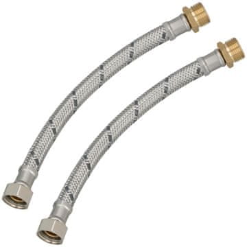shumee Fleksibilni konektor 3/8” ženski-moški za fitinge 20 CM komplet 2 kosov
