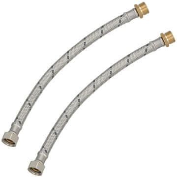 shumee Fleksibilni konektor 3/8” ženski-moški za fitinge 30 CM komplet 2 kosov