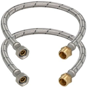 shumee Fleksibilni konektor 3/8” ženski-moški za fitinge 50 CM komplet 2 kosov