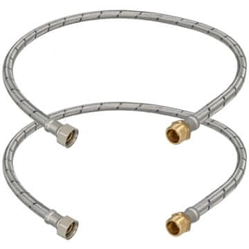 shumee Fleksibilni konektor 3/8” ženski-moški za fitinge 80 CM komplet 2 kosov