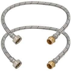 shumee Fleksibilen konektor 3/8” 1/2” ženski-moški jeklo 60 CM komplet 2 kosov