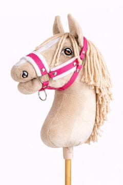 shumee Nastavljiva ovratnica za konje Hobby Horse A3 temno roza z belim krznom