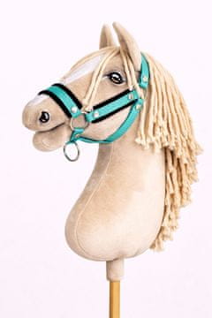 shumee Nastavljiva ovratnica za konje Hobby Horse A3 barva mint s črnim krznom