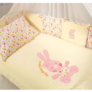 BabyMatex 3-delni komplet bombažne posteljnine 100x135 Best Friend Ecru z zajčkom