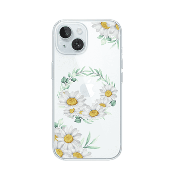 shumee Ovitek za iPhone 15 Plus, prozoren, silikonski Flexi, venec iz marjetic