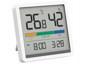 shumee Termometer in higrometer digitalni z afisaj data/ora, Xiaomi miiiw, Alb