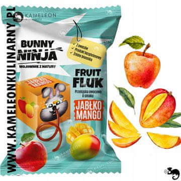 shumee Sadni prigrizek Bunny Ninja brez sladkorja, okus: jabolko in mango 15 g