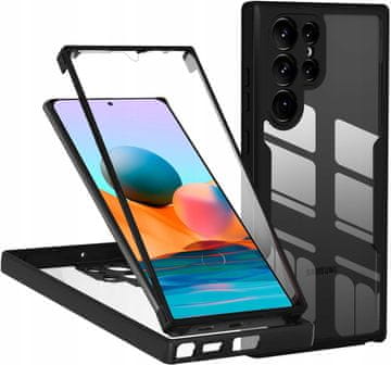 shumee Ovitek EXO 360° Armor - vgrajeno hibridno steklo - ZA Samsung S24 ultra