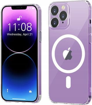 shumee Magnetni ovitek za iPhone 11 Pro, prozoren, protizdrsni ovitek + steklo