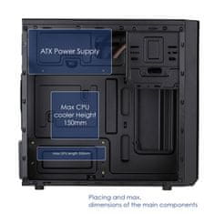 Akyga Akyga AK17BK ohišje za računalnik Micro ATX stolp 2x USB 3.0 črne barve