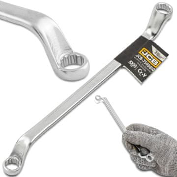 JCB JCB 75-stopinjski kotni dvostranski obročni ključ 8x10 mm Cr-V 12-kraki