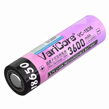 shumee Polnilna baterijska celica VariCore VC-1836 18650 Li-ion 3,7 V 3600 mAh