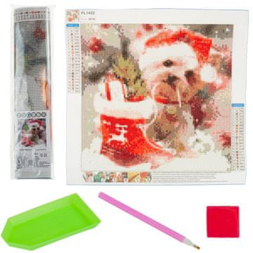 TOP GIFT TG64203-9 diamantno vezenje božična slika psa 3D slika diamantna slika