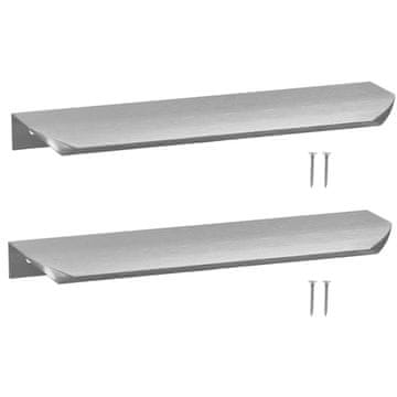 shumee Moderni aluminijasti ročaj za pohištvo s srebrnim robom 180 mm, 2 kosa
