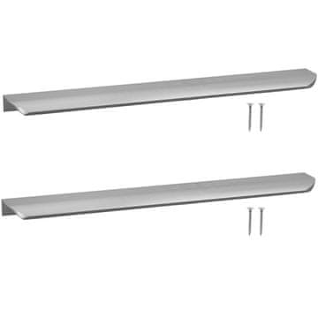 shumee Moderni aluminijasti ročaj za pohištvo s srebrnim robom 340 mm, 2 kosa