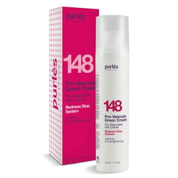 Purlés Purles 148 Zelena krema za kuperozno kožo Pro-Vascular - pomirja rdečico, krepi žile, pomirja razdraženost - za občutljivo kožo 50 ml