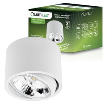 LUMILED Nadometna halogenska svetilka SPOT, premična, GU10 ES111, okrogla, bela, 100 mm, TELES