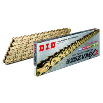 D.I.D DID 525ZVMX2/118 X-Ring G&G odprta pogonska veriga z zakovico za BMW / Ducati / Honda / Kawasaki / KTM / Triumph / Yamaha