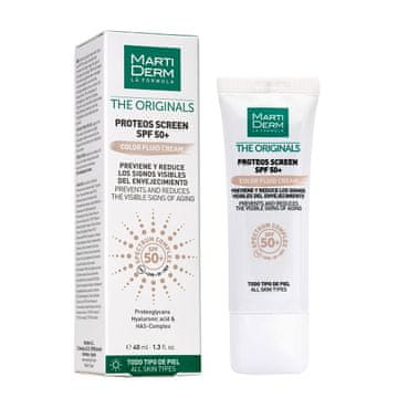 Martiderm MartiDerm The Originals Proteos Screen SPF50+ barvna tekoča krema, tonirana krema za obraz z zaščitnim faktorjem 40 ml