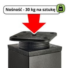 shumee 2 x Osnovne noge za pohištvo | Presek 40x40 mm | V - 100 mm | Barva: Nerjaveče jeklo + Vijaki priloženi