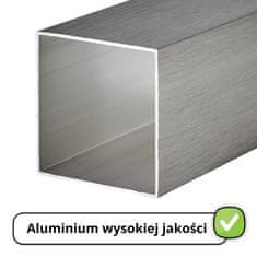 shumee 2 x Osnovne noge za pohištvo | Presek 40x40 mm | V - 100 mm | Barva: Nerjaveče jeklo + Vijaki priloženi