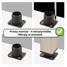 shumee 2 x Osnovne noge za pohištvo | Presek 40x40 mm | V - 100 mm | Barva: Nerjaveče jeklo + Vijaki priloženi
