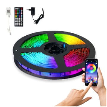 shumee Barvit LED trak z aplikacijo za pametni dom, daljinskim upravljalnikom, utripa v ritmu glasbe, RGB, 5 m