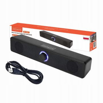 ZENWIRE Mini zvočniški sistem Soundbar za računalnik 2.0 USB za prenosni računalnik LED 18W Zenwire BT-S057