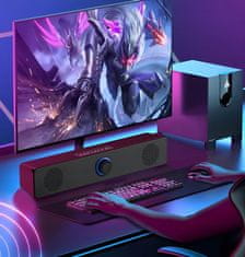 ZENWIRE Mini zvočniški sistem Soundbar za računalnik 2.0 USB za prenosni računalnik LED 18W Zenwire BT-S057