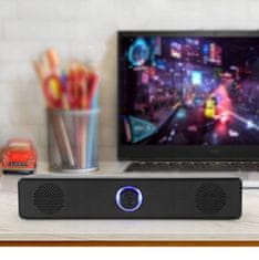 ZENWIRE Mini zvočniški sistem Soundbar za računalnik 2.0 USB za prenosni računalnik LED 18W Zenwire BT-S057
