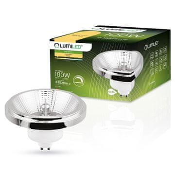 LUMILED LED žarnica GU10 reflektor ES111 15W = 100W 1521lm 3000K Topla temperatura 24° Zatemnljiva srebrna