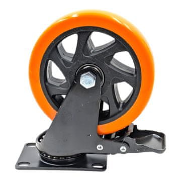 shumee Vrtljivo pohištveni kolesi 5″ 125 MM z zavoro DO 100 KG - močno transportno kolo z montažno ploščo
