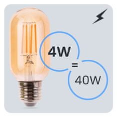 LUMILED 6x E27 T45 LED žarnica 4W = 40W 470LM 2000K topla 360° filamentna jantarna