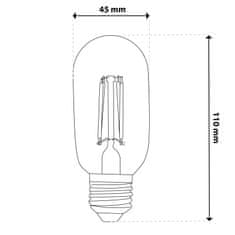 LUMILED 6x E27 T45 LED žarnica 4W = 40W 470LM 2000K topla 360° filamentna jantarna
