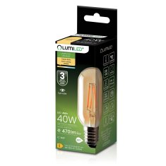 LUMILED 6x E27 T45 LED žarnica 4W = 40W 470LM 2000K topla 360° filamentna jantarna