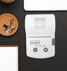 ZENWIRE Prenosni termični tiskalnik nalepk Zenwire TP-210 z Bluetooth USB-C in vgrajeno baterijo 1500 mAh