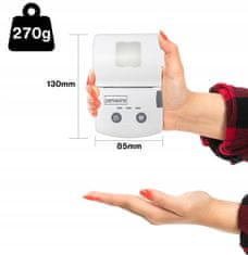 ZENWIRE Prenosni termični tiskalnik nalepk Zenwire TP-210 z Bluetooth USB-C in vgrajeno baterijo 1500 mAh